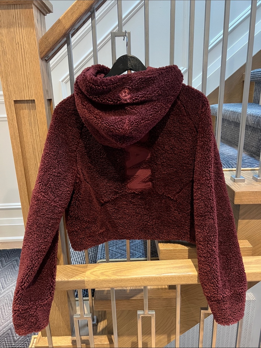 Canada Maroon Sherpa Hoodie Jacket - Picture 2 of 3